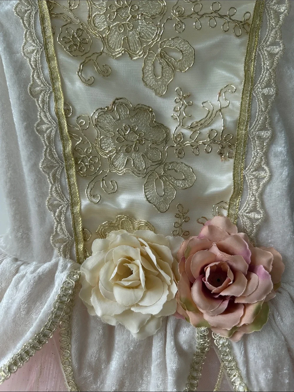 Girl’s Halloween Pink & Ivory Delicate Fairy Dress Costume